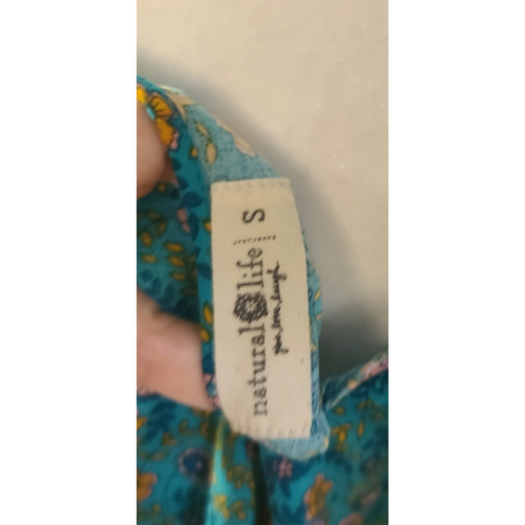 Natural Life Zoe Wide Leg Blue Multicolor Summer Boho Indie Jumpsuit Small - Picture 7 of 7